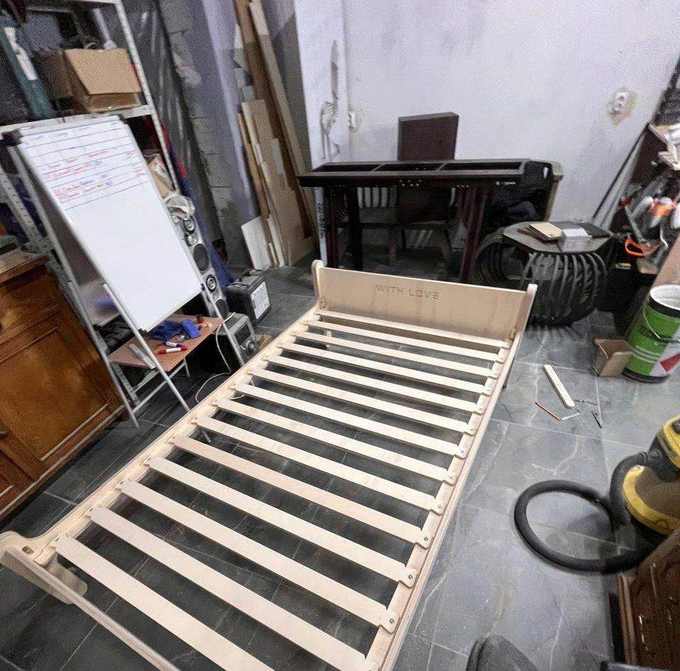 Каркас кровати KARANDA из берёзовой фанеры, ламели, цех. мебель из фанеры, Саратов