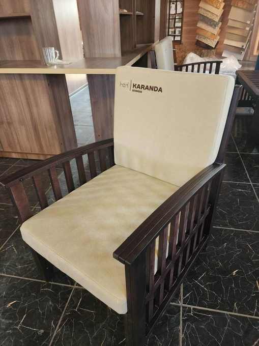 Кресло KYBES KARANDA ECOWOOD, венге и белая подушка с плотным поролоном. параметрическая мебель. мебель из фанеры, Саратов