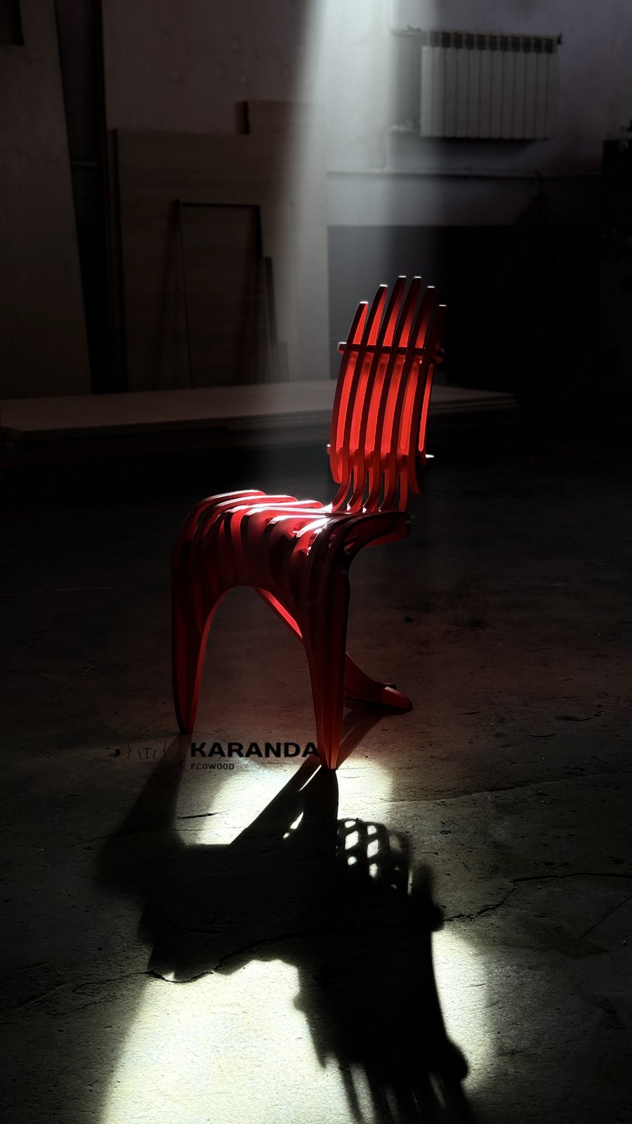 Стул S-Line KARANDA ECOWOOD, вид спереди, эмаль. параметрическая мебель. мебель из фанеры, Саратов